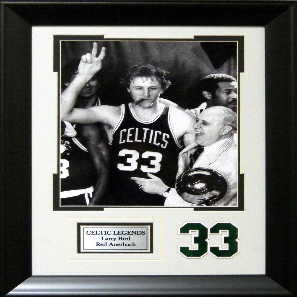 Framed Deluxe Basketball Larry Bird and Red Auerbach Boston Celtics SKU #3017
