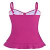 Hilor Women's 50's Retro Ruched Tankini Swimsuit Top with Ruffle Hem Rose Red 6 view 4