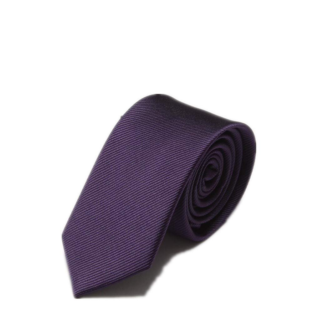 8CM Men's Tie Traditional Thick Stripes Design Neckties Solid Business Casual Ties (C3 dark purple)