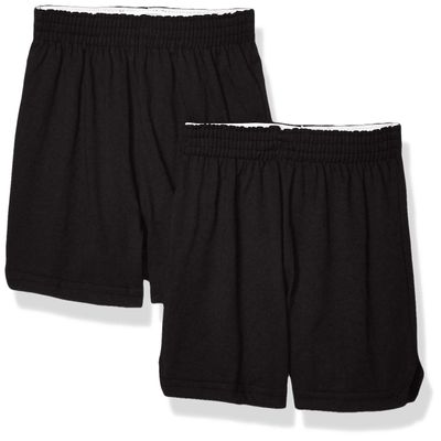 Soffe Girls' Authentic Cheer Short, Black, Medium (2-Pack)