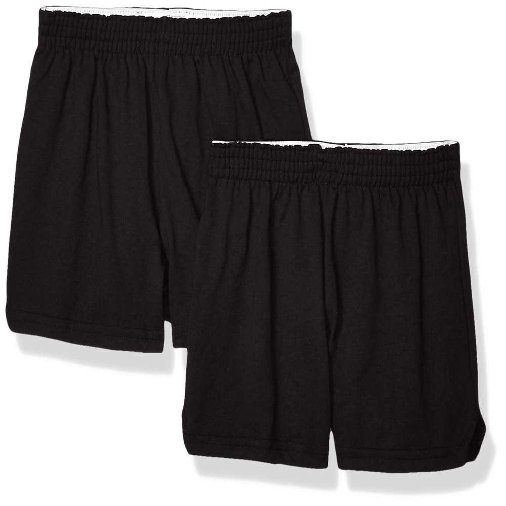 Soffe Girls' Authentic Cheer Short, Black, Medium (2-Pack)