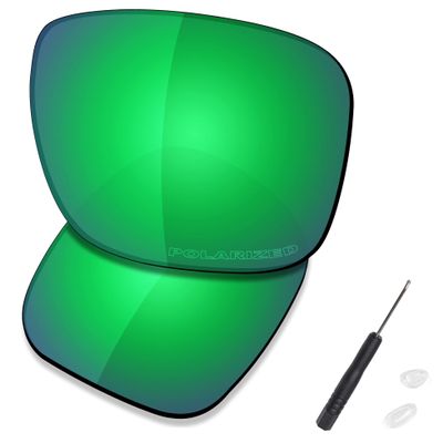 SAUCER Premium Replacement Lenses & H20 Screwdriver & Nose Pieces for Oakley Holbrook Metal OO4123 Sunglasses High Definition - Jade Green Polarized