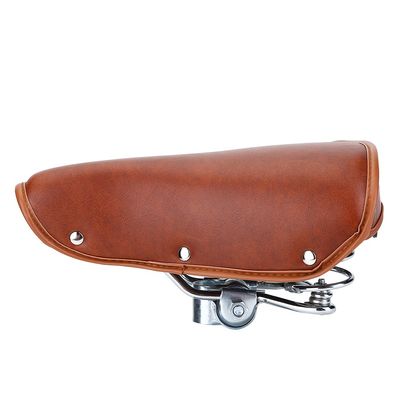 Saddle PU Leather Spring Saddle Comfort Seat Fits Mountain Road Exercise Bikes
