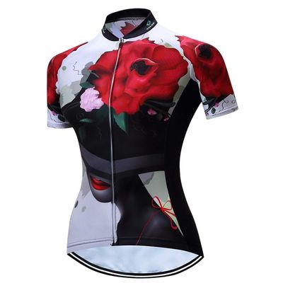 Women's Cycling Jersey Bike Short Sleeve Tops Quick Dry Bicycle Clothing for Sport