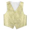YONGHS Kids Boys Gentleman Sleeveless Floral Pattern Dress Wedding Pageant Formal Suits Waistcoat Gold 5-6 view 3