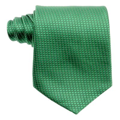 Geotae Zerun New Classic Solid Checks Paisley JACQUARD WOVEN Silk Men's Tie Necktie (Check Green)