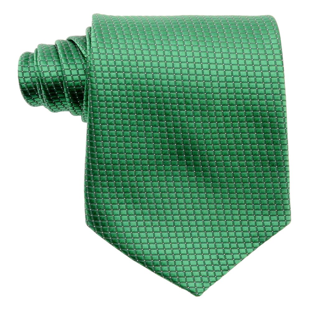 Geotae Zerun New Classic Solid Checks Paisley JACQUARD WOVEN Silk Men's Tie Necktie (Check Green)