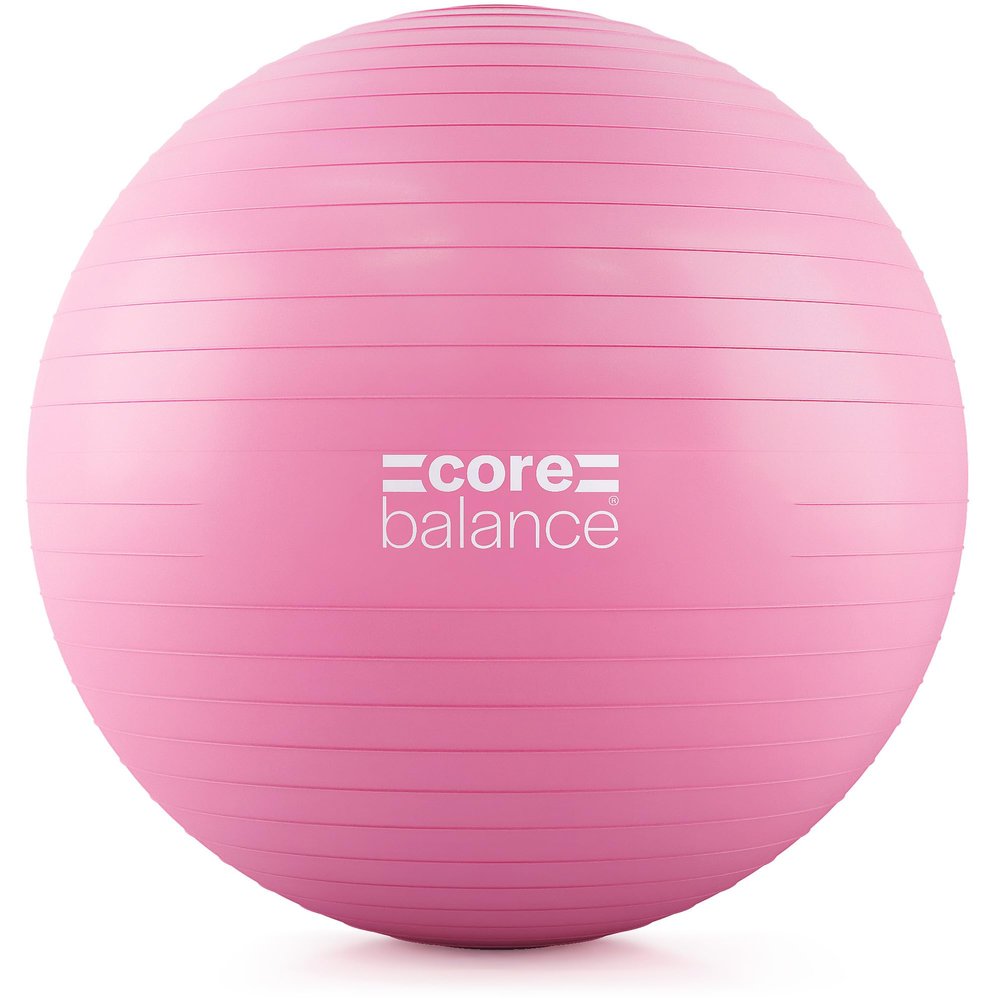 Core Balance Exercise Ball for Workouts, Anti-Burst and Slip Resistant, Swiss Yoga Ball for Pregnancy, Stability, Fitness and Physical Therapy, 4 Sizes, with Pump (22" / 55cm Pink)