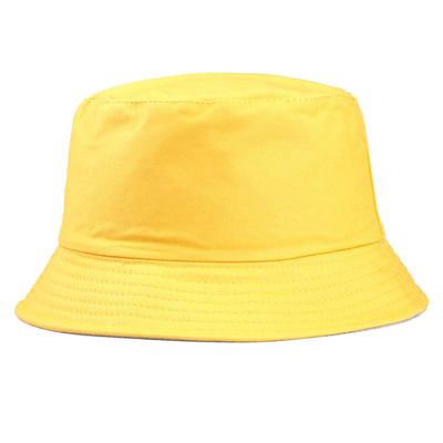 Familyhouse Unisex Women Men Cotton Sun Hat Fisherman Fishing Bucket Cap Yellow
