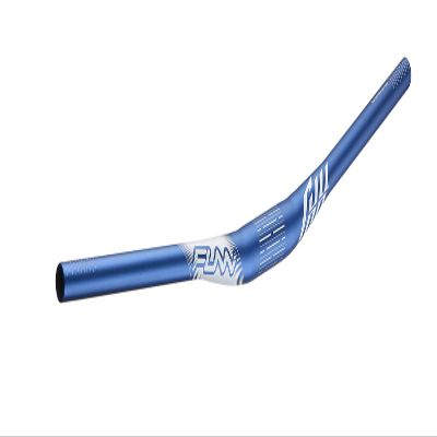 Funn Full On Mountain Bike Handlebar with Bar Clamp 35mm and Width 785mm, Tough and Lightweight Alloy Riser Handlebar for MTB, BMX and Road Bike, Rise 15mm MTB Handlebar (Blue)