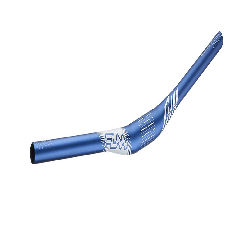Funn Full On Mountain Bike Handlebar with Bar Clamp 35mm and Width 785mm, Tough and Lightweight Alloy Riser Handlebar for MTB, BMX and Road Bike, Rise 15mm MTB Handlebar (Blue)