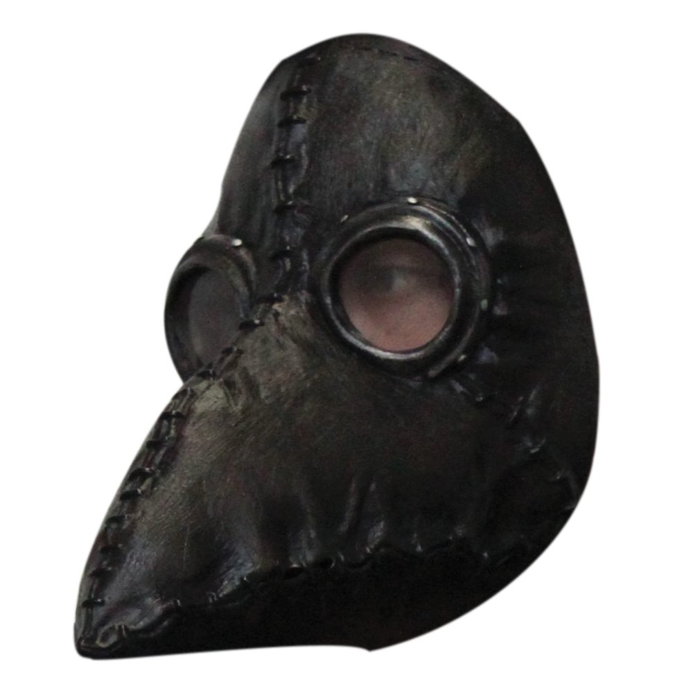 Ghoulish Productions Plague Doctor Black Mask, Plague Doctor Mask Costume. Plague Doctor Mask Half Face. Gas Mask & Steampunk Line. Adult Mask One size latex mask