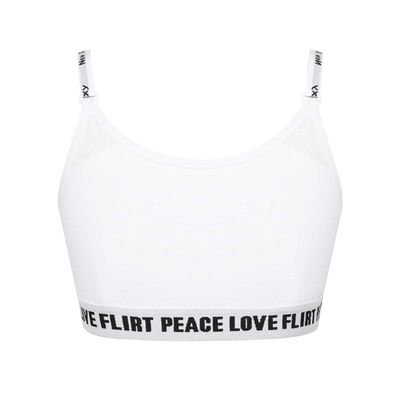ACSUSS Children Big Girls Racer Back Dance Sports Bras Teens Yoga Gymnastics Workout Fitness Crop Tops Padded Bras Straps Ivory 12-14
