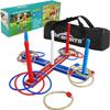 Premium Wooden Ring Toss Game Set - Win SPORTS Throwing Game Indoor Outdoor Games for Kids & Adults,Includes Wood Base,Fun Family or Friends Game view 1