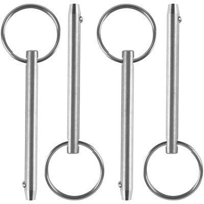 4 Pack Quick Release Pin, Diameter 1/4"(6.3mm), Overall Length 3"(76mm), Usable Length 2.4"(61mm), Full 316 Stainless Steel, Bimini Top Pin, Marine Hardware