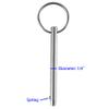 4 Pack Quick Release Pin, Diameter 1/4"(6.3mm), Overall Length 3"(76mm), Usable Length 2.4"(61mm), Full 316 Stainless Steel, Bimini Top Pin, Marine Hardware view 3