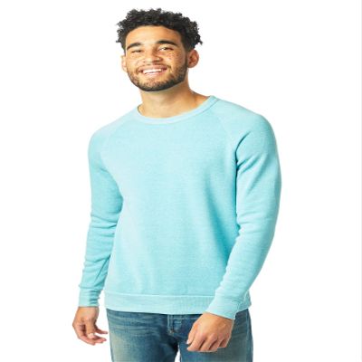 Alternative Men's Champ Fleece Sweatshirt, Eco Aqua, Small