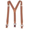 AYOSUSH Mens Suspenders Leather Button with Strong Clips Brown Classic Groomsmen view 1