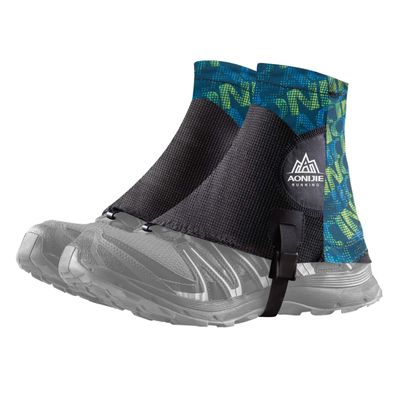 Azarxis Low Trail Gaiters Reflective Ankle Gators Protective Shoe Covers Breathable Sand Prevention for Women Men Youth Hiking Climbing (Green)