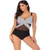 JJ-GOGO Women Plus Size Print Tankini Swimjupmsuit Swimsuit Beachwear Padded Swimwear Black view 1