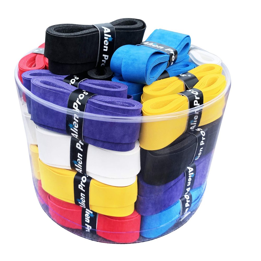 ALIEN PROS Tennis Racket Grip Tape (60 Grips) - Precut and Dry Feel Tennis Grip - Tennis Overgrip Grip Tape Tennis Racket - Wrap Your Racquet for High Performance (60 Grips,Mixed Colors)