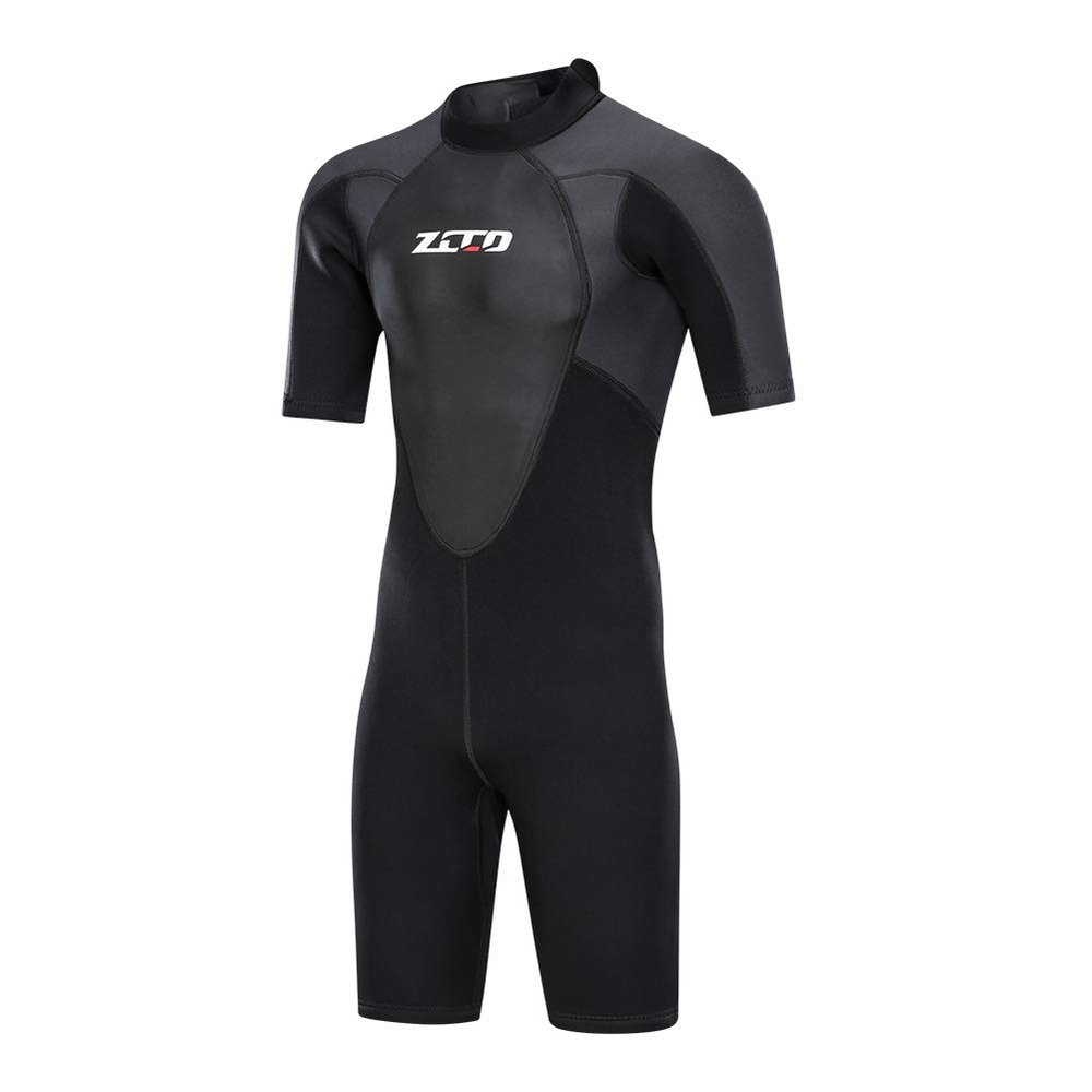 ZCCO Shorty Wetsuit Men's 3mm Premium Neoprene Full Sleeve for Snorkeling, Surfing,Canoeing,Scuba Diving Suits (3MM,L)