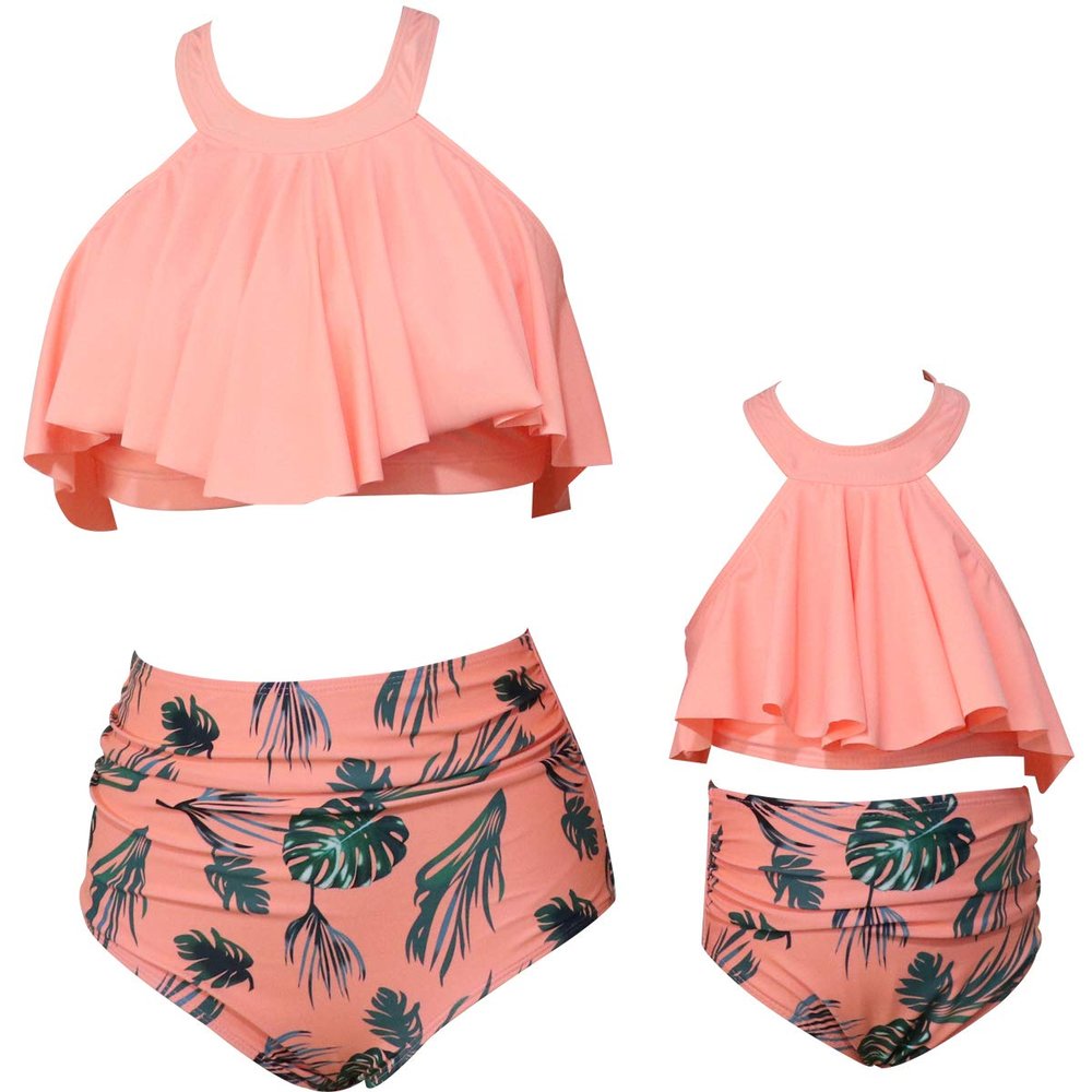 Baby Girls Swimsuits Mommy and Me Swimsuits 2 Pieces Family Matching Swimsuit
