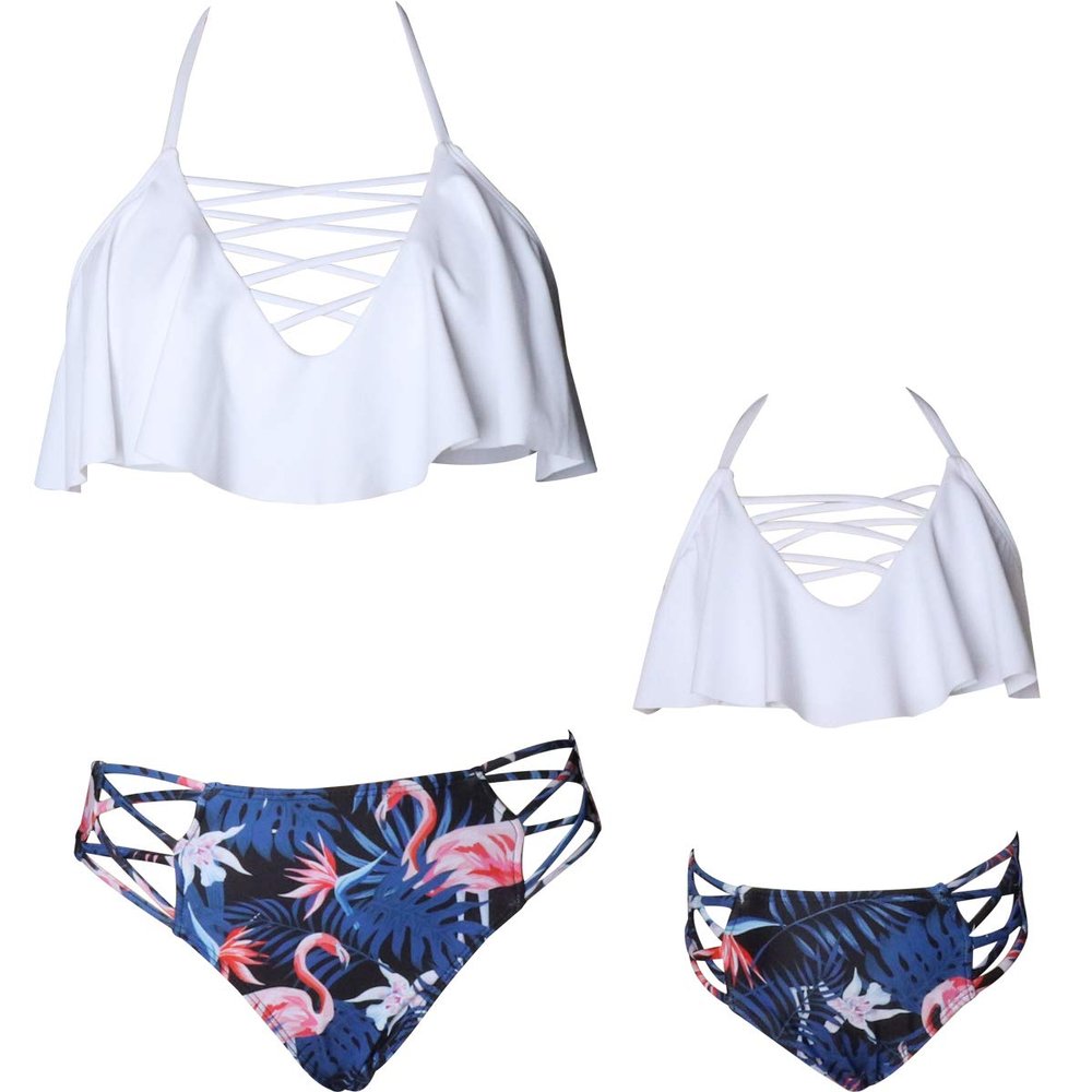 Baby Girls Swimsuits Mommy and Me Swimsuits 2 Pieces Family Matching Swimsuit