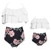 Baby Girls Swimsuits Mommy and Me Swimsuits 2 Pieces Family Matching Swimsuit White Black view 1