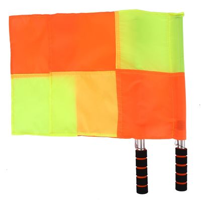 2PCS Soccer Football Linesman Referee Flags with Stainless Steel Rod for Sports Match Soccer Football Hockey trainninging