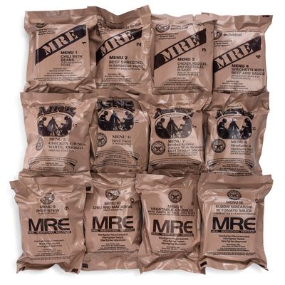 2021 MREs (Meals Ready-to-Eat) Genuine U.S. Military Surplus Assorted Flavor (4-Pack)