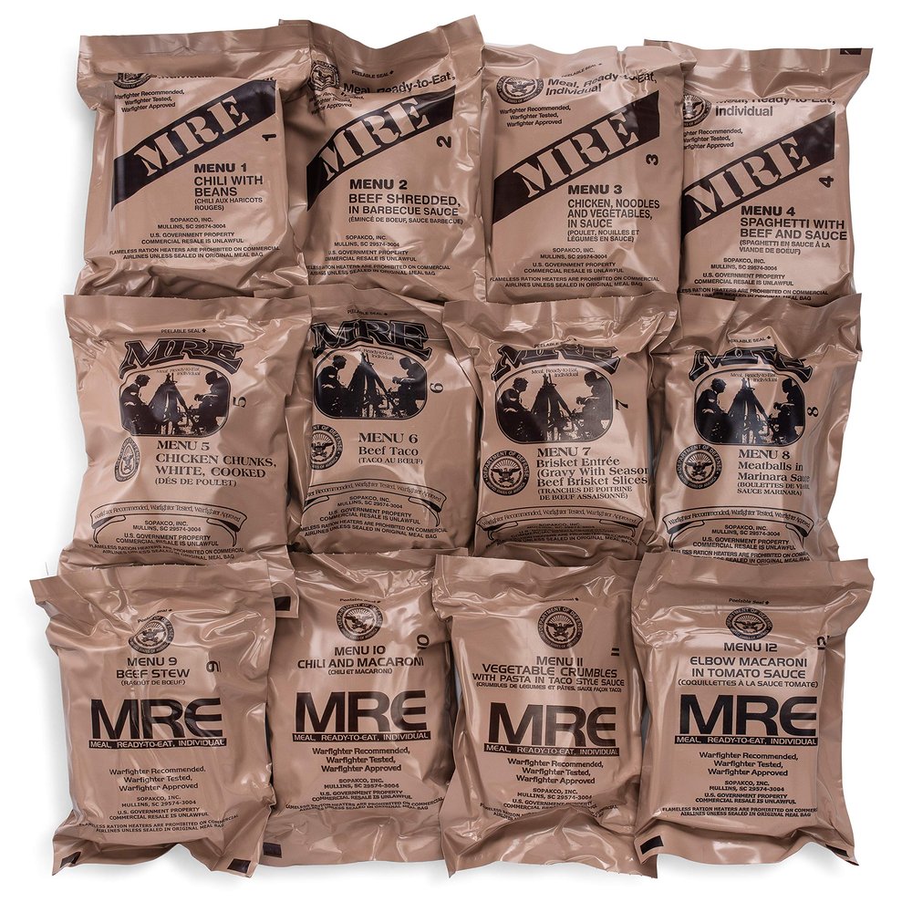 2021 MREs (Meals Ready-to-Eat) Genuine U.S. Military Surplus Assorted Flavor (4-Pack)