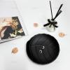 AUEAR, A5 Melamine Trinket Dish Decorative Jewelry Tray Ring Holder Organizer for Keys Food Safe Dishware Black (Leaf Style 1) view 3