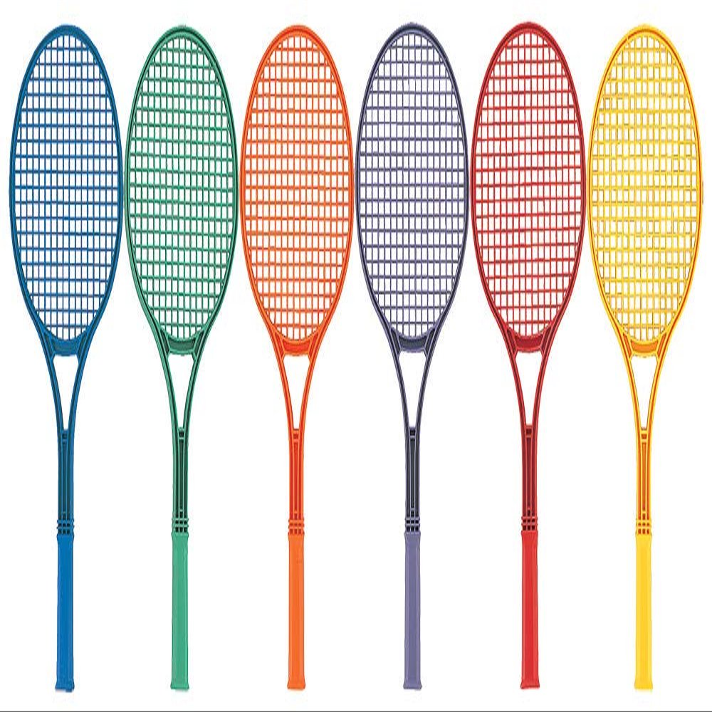 Great Lakes Sports Set of 6, 21" Long, Junior Size Plastic Tennis Rackets