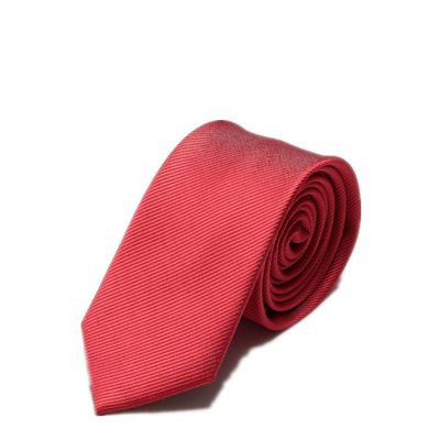 Men's New Striped Jacquard Ties Trad Solid Color Necktie Business Tie, Wedding Tie (A19 red)