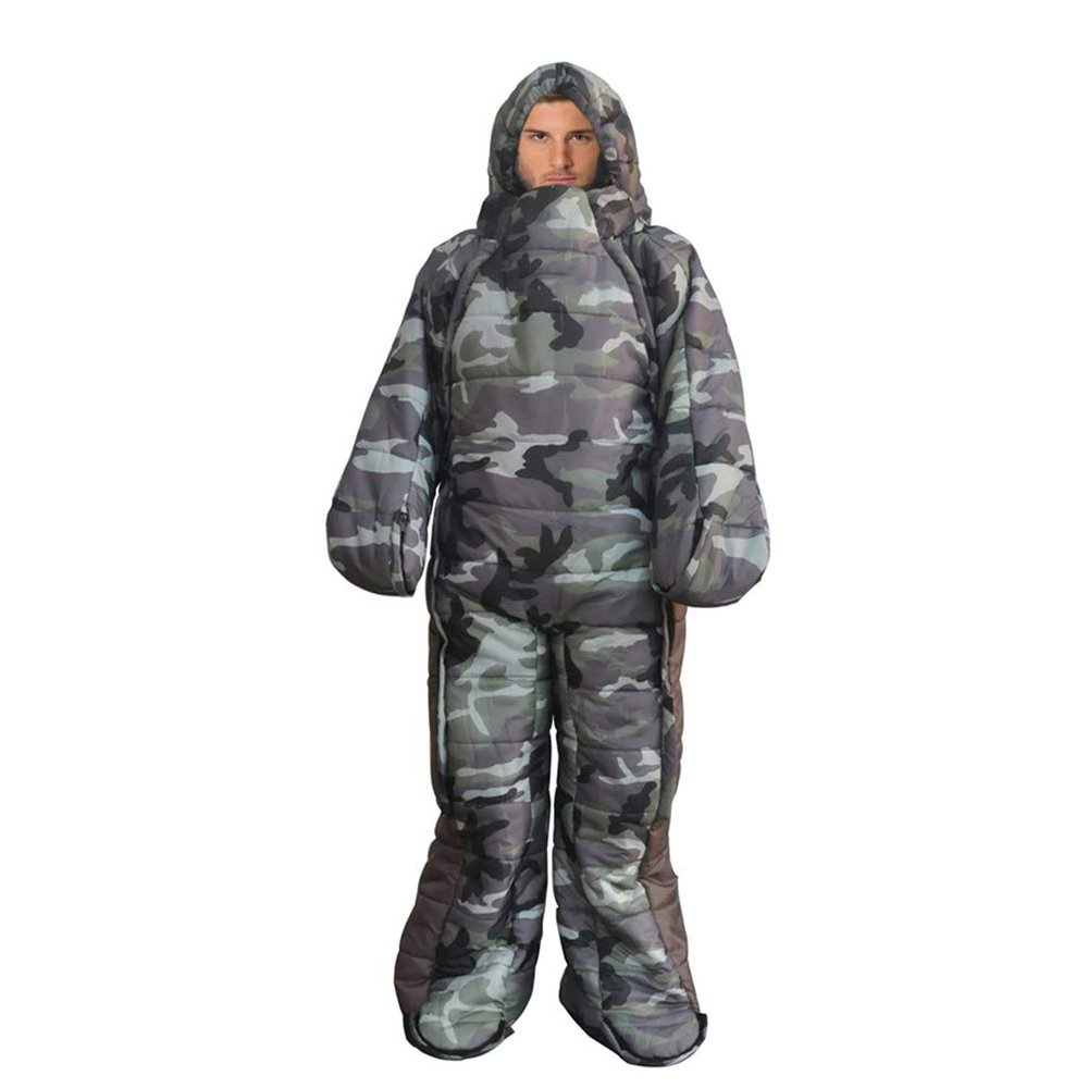 Adult Camping Wearable Sleeping Bag Jacket with Feet and Sleeves, Warm Waterproof Windproof Sleeping Suit for Camping, Hiking and Outdoors,Compression Sack Include,L