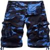 chouyatou Men's Active Normal Waist Loose Multi-Pocket Versatile Twill Cargo Shorts (32, Camo-Blue) view 1