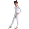 easyforever Kids Girls One Piece Long Sleeves Full Body Footless Gymnastics Ballet Dance Leotard Jumpsuit White 10-12 Years view 1
