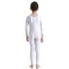 easyforever Kids Girls One Piece Long Sleeves Full Body Footless Gymnastics Ballet Dance Leotard Jumpsuit White 10-12 Years view 2