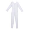 easyforever Kids Girls One Piece Long Sleeves Full Body Footless Gymnastics Ballet Dance Leotard Jumpsuit White 10-12 Years view 3