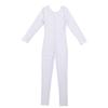 easyforever Kids Girls One Piece Long Sleeves Full Body Footless Gymnastics Ballet Dance Leotard Jumpsuit White 10-12 Years view 4