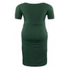 MUSIDORA Maternity Summer Dress Green Midi Dress for Photoshoot (Dark Green XL) view 4