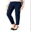SATINATO Women's Straight Pants Stretch Slim Skinny Solid Trousers Casual Business Office (16 Regular, Zipper Free-Navy) view 1