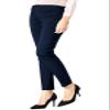 SATINATO Women's Straight Pants Stretch Slim Skinny Solid Trousers Casual Business Office (16 Regular, Zipper Free-Navy) view 2