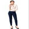 SATINATO Women's Straight Pants Stretch Slim Skinny Solid Trousers Casual Business Office (16 Regular, Zipper Free-Navy) view 4
