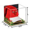 Better Display Cases Acrylic Basketball Hat or Cap Display Case with Mirror, Green Risers and Wood Base (A006-GRR) view 2
