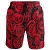 visesunny Red Rose Floral Men Beach Shorts Hot Summer Swim Trunks Sports Swimming Bathing Suits with Mesh Lining view 1