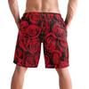 visesunny Red Rose Floral Men Beach Shorts Hot Summer Swim Trunks Sports Swimming Bathing Suits with Mesh Lining view 3