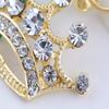 Alilang Clear Crystal Rhinestone Emperor Royal Crown Pendant Necklace - Perfect For King & Queens!, Gold view 3