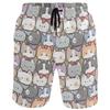 visesunny Cute Kitty Print Men's Beach Shorts Summer Swim Trunks Sports Running Bathing Suits with Mesh Lining view 1